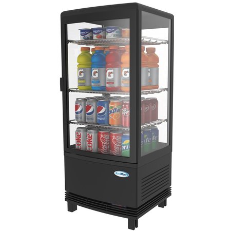 KOOLMORE Countertop Refrigerator Display Case Commercial Beverage Cooler with LED lighting CDCU-3C-BK